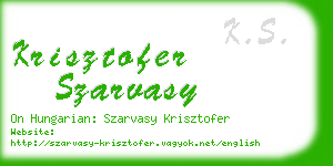 krisztofer szarvasy business card